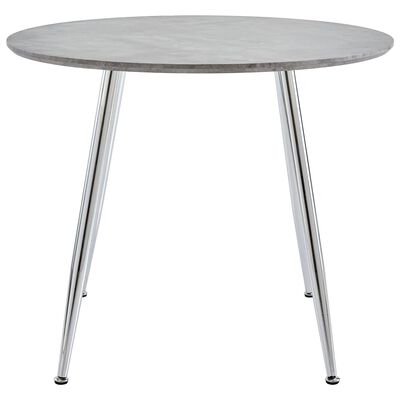vidaXL Dining Table Concrete and Silver 90x73.5 cm MDF