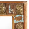 vidaXL Mirror with Buddha Cladding 110x50 cm Solid Reclaimed Wood