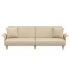 vidaXL Sofa Bed with Armrests Cream Fabric