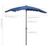 vidaXL Garden Parasol with Pole 200x130 cm Azure Blue
