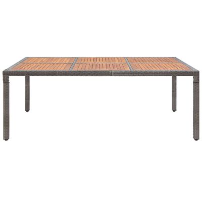 vidaXL Garden Table Grey 200x150x74 cm Poly Rattan and Acacia Wood