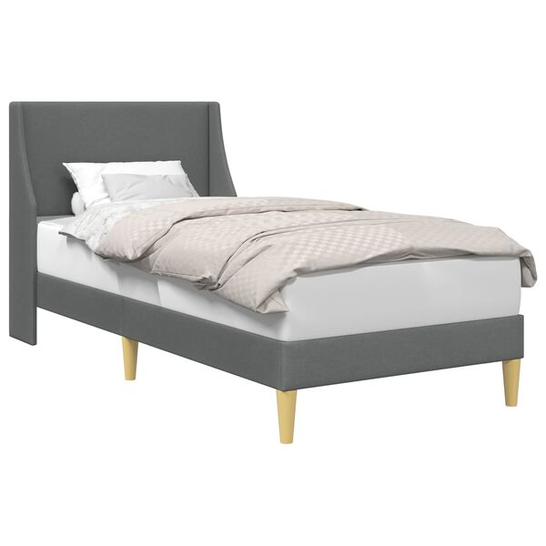 vidaXL Bed Frame with Headboard Dark Grey 90 x 190 cm Velvet
