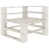 vidaXL Garden Pallet Sofa White 4-Seater Wood