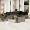 vidaXL 13 Piece Garden Sofa Set with Cushions Grey Poly Rattan