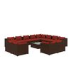vidaXL 13 Piece Garden Lounge Set with Cushions Brown Poly Rattan