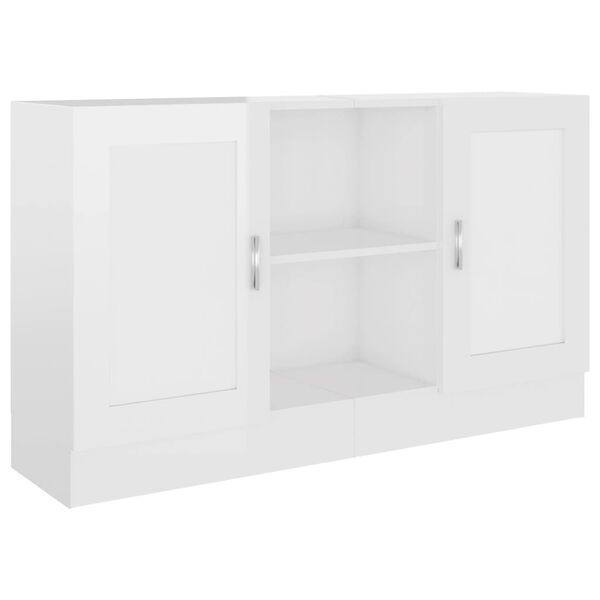vidaXL Sideboard High Gloss White 120x30.5x70 cm Engineered Wood