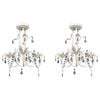 vidaXL Crystal Pendant Ceiling Lamp Chandeliers 2 pcs Elegant White