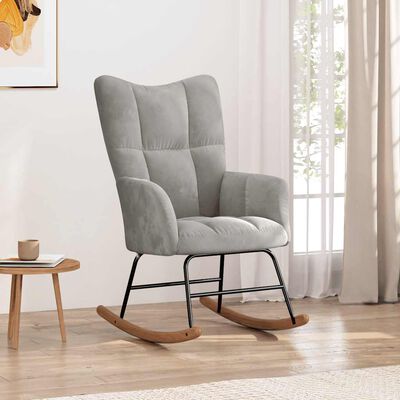 vidaXL Rocking Chair Light Grey Velvet | vidaXL.com.au