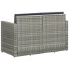 vidaXL 2 Seater Garden Sofa with Cushions Grey Poly Rattan
