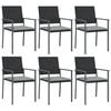 vidaXL 7 Piece Garden Dining Set with Cushions Poly Rattan and Steel