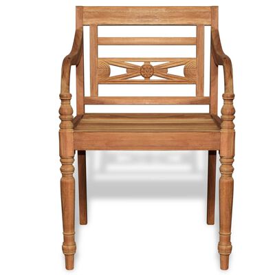 vidaXL Batavia Chairs 2 pcs Solid Teak Wood