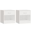 vidaXL Bedside Cabinet | Set of 2 | High gloss white | Engineered wood