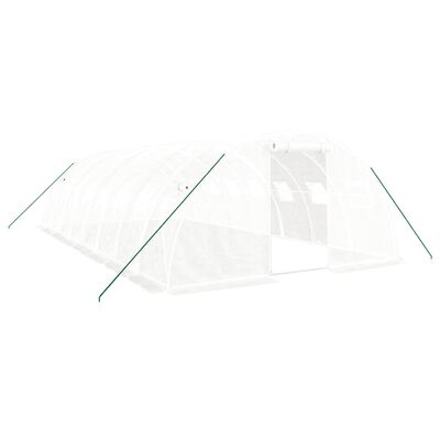 vidaXL Greenhouse with Steel Frame White 32 m² 8x4x2 m
