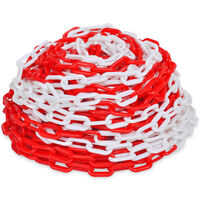 30 m Plastic Warning Chain Red and White