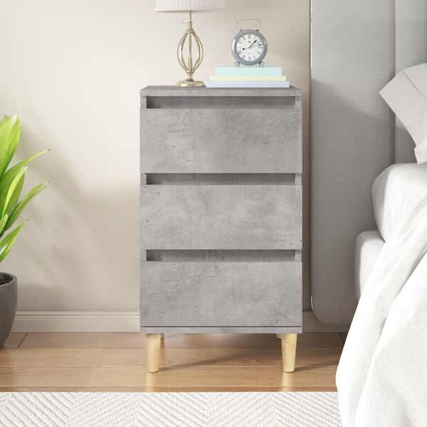 vidaXL Bedside Cabinet Concrete Grey 40x35x70 cm Engineered Wood