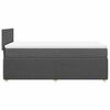 vidaXL Box Spring Bed with Mattress Dark Grey King Single Fabric