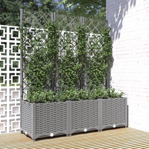 vidaXL Garden Planter Light Grey 120 x 40 x 136 cm