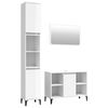 vidaXL 3 Piece Bathroom Furniture Set High Gloss White Engineered Wood