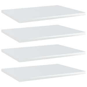 vidaXL Bookshelf Boards 4 pcs High Gloss White 40x30x1,5 cm Engineered Wood