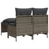 vidaXL 4 Piece Garden Sofa Set with Cushions Grey Poly Rattan