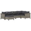 vidaXL 6 Piece Garden Lounge Set with Cushions Grey Poly Rattan