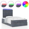vidaXL Ottoman Bed with Mattresses & LEDs Dark Grey King Single Velvet