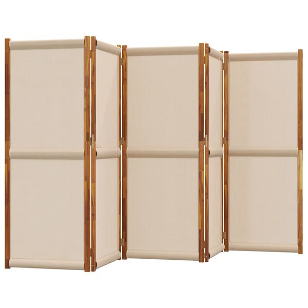 vidaXL 5-Panel Room Divider Taupe 350x180 cm