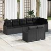 vidaXL Garden Sofa Set with Storage 8 pcs Black Poly Rattan