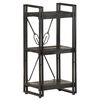 vidaXL 3-Tier Bookcase Black 40x30x80 cm Solid Mango Wood