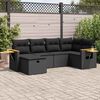 vidaXL 6 Piece Garden Sofa Set with Cushions Black Poly Rattan