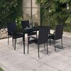 vidaXL 5 Piece Garden Dining Set Black