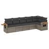 vidaXL 6 Piece Garden Sofa Set with Cushions Grey Poly Rattan