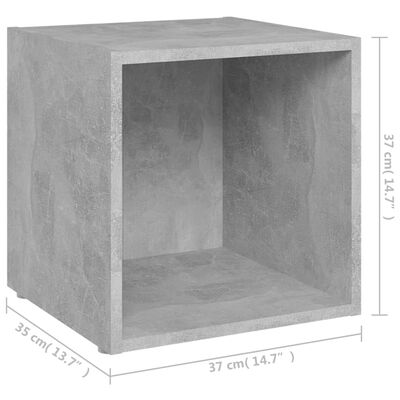 vidaXL TV Cabinet Concrete Grey 37x35x37 cm Engineered Wood