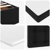 vidaXL Ottoman Bed with Mattress Black Queen Faux Leather