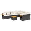 vidaXL 10 Piece Garden Sofa Set with Cushions Black Poly Rattan