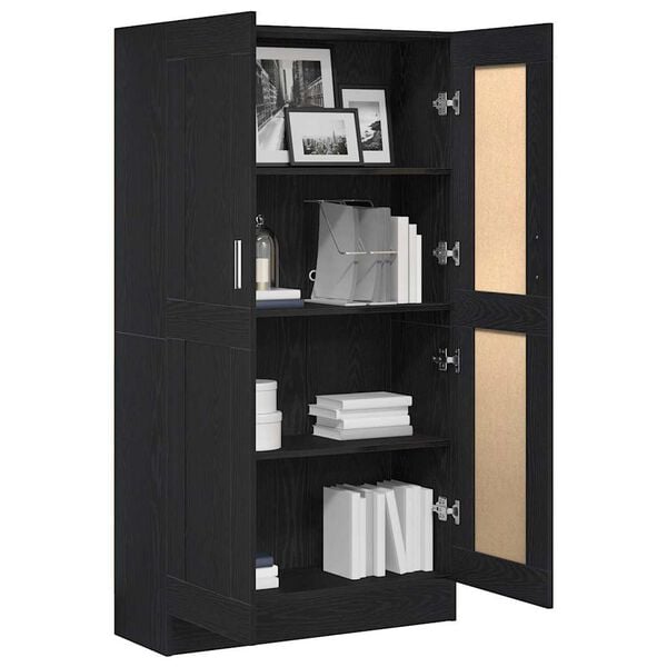 vidaXL Book Cabinet Black Oak 82.5 x 30.5 x 150 cm Engineered Wood