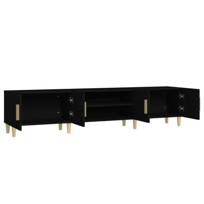 vidaXL TV Cabinet Black 180x31.5x40 cm Engineered Wood