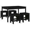 vidaXL 5 Piece Garden Dining Set Black Solid Wood Pine