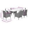 vidaXL 7 Piece Garden Dining Set with Cushions Grey Poly Rattan