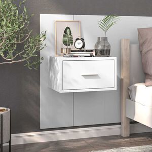 vidaXL Wall-mounted Bedside Cabinet White