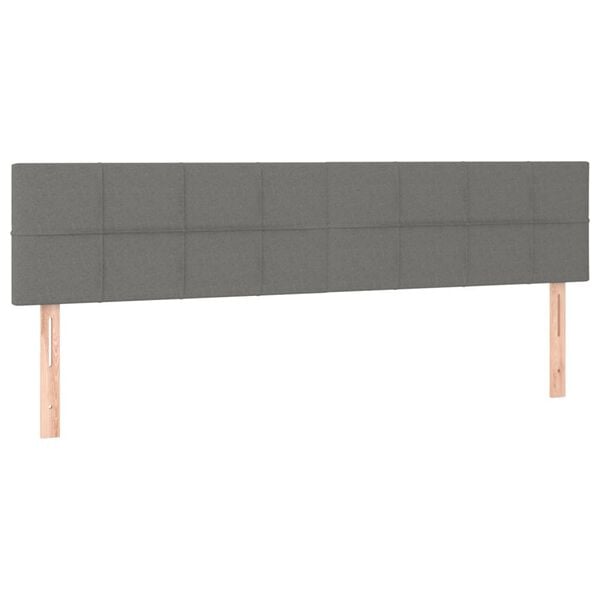 vidaXL Headboards Dark Grey 160x5x78/88 cm Fabric