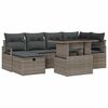 vidaXL Garden Sofa Set with Cushion 7 pcs Grey Poly rattan