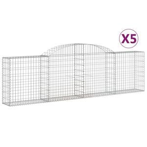 vidaXL Arched Gabion Baskets 5 pcs 300x30x80/100 cm Galvanised Iron