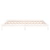 vidaXL LED Bed Frame without Mattress White 150x200 cm King Size Solid Wood