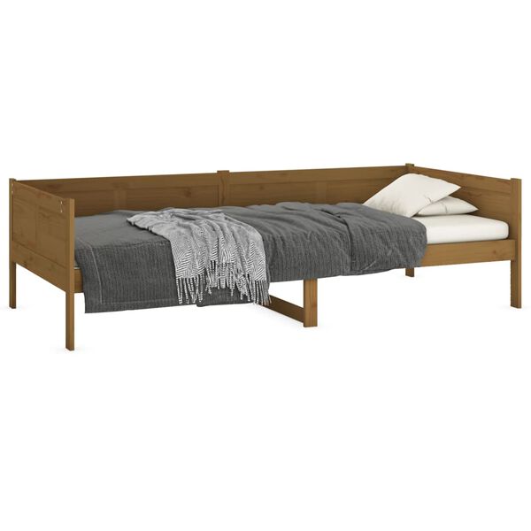 vidaXL Day Bed without Mattress Honey Brown Solid Wood Pine 90x190 cm Single