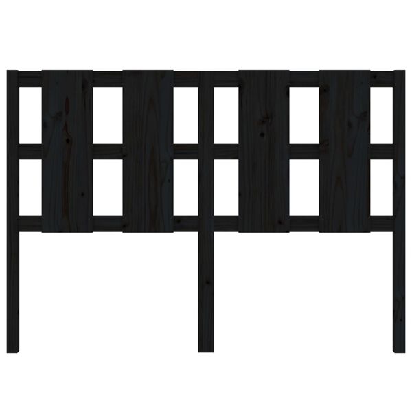 vidaXL Bed Headboard Black 140.5x4x100 cm Solid Wood Pine