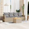 vidaXL 5 Piece Garden Sofa Set with Cushions Mix Beige Poly Rattan