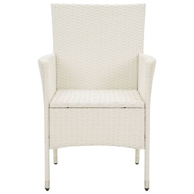 vidaXL Garden Chairs with Cushions 4 pcs Poly Rattan White