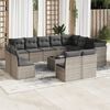 vidaXL 13 Piece Garden Sofa Set with Cushions Grey Poly Rattan