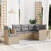 vidaXL 5 Piece Garden Sofa Set with Cushions Mix Beige Poly Rattan